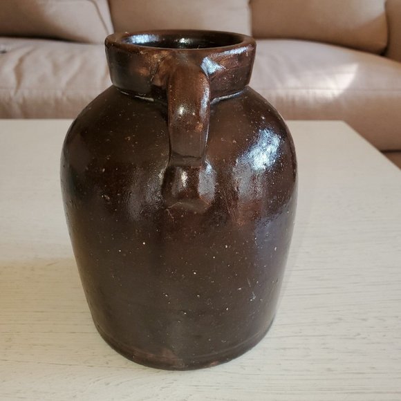 Handmade Vintage Artisan Earthenware Pottery Pitcher Jug Stein Growler Glazed - Picture 2 of 3